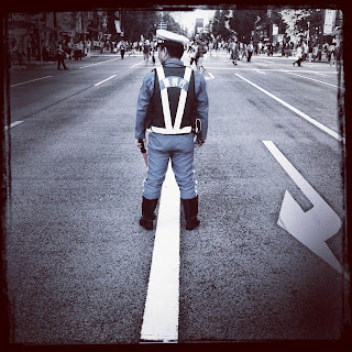 Japanese crossing guard in Akihabara