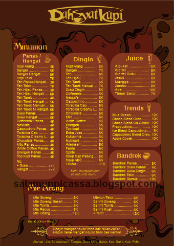 Download Desain  Menu  Cafe Warkop format Cdr  Tempatnya 