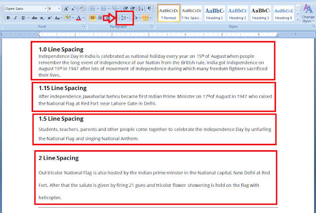 Line Spacing in Microsoft Word