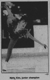 Netty Kim at the 1991 Canadian Figure Skating Championships in Saskatoon, Saskatchewan