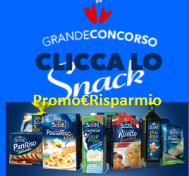 Logo Concorso ''Clicca lo Snack'': vinci gratis forniture di prodotti e buoni sconto e non solo