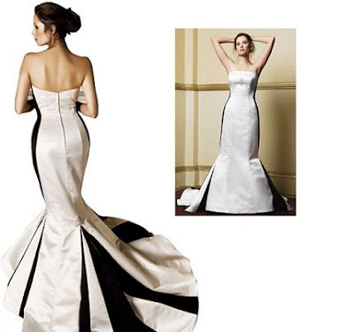 Black and White Mermaid Wedding Dress