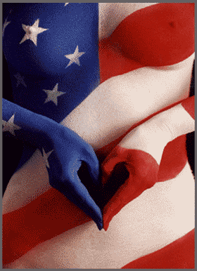 American Flag Body Art and Paintings