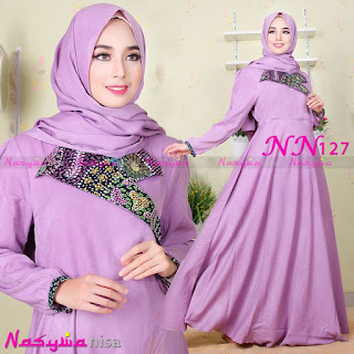 NN127 ( Dress + Pasmina ) UNGU