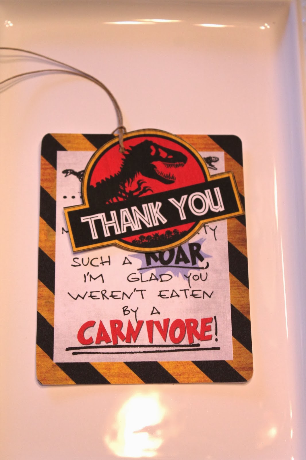 Printable Jurassic Park Thank You Tags for Party Favors , Instant Download  Jurassic Park Favors 