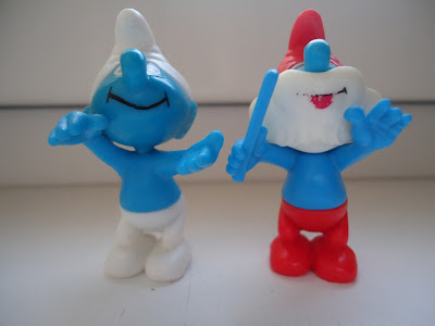   2 Smurf figures - Papa Smurf and Smiling Smurf