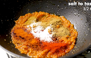 mixing the ingredient for fish curry recipe