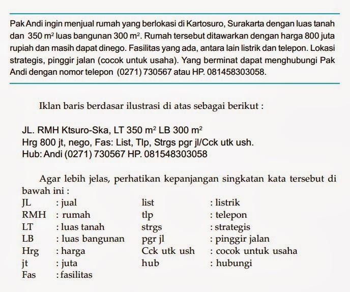 Gambar Isnaini Shaleh Menulis Iklan Baris Biaya Ditentukan 