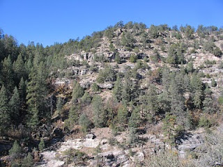 Walnut Canyon slopes where native americans lived