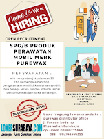 Open Recruitment at Purewax Distributor Office Surabaya Juni 2020