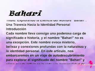 significado del nombre Bahari