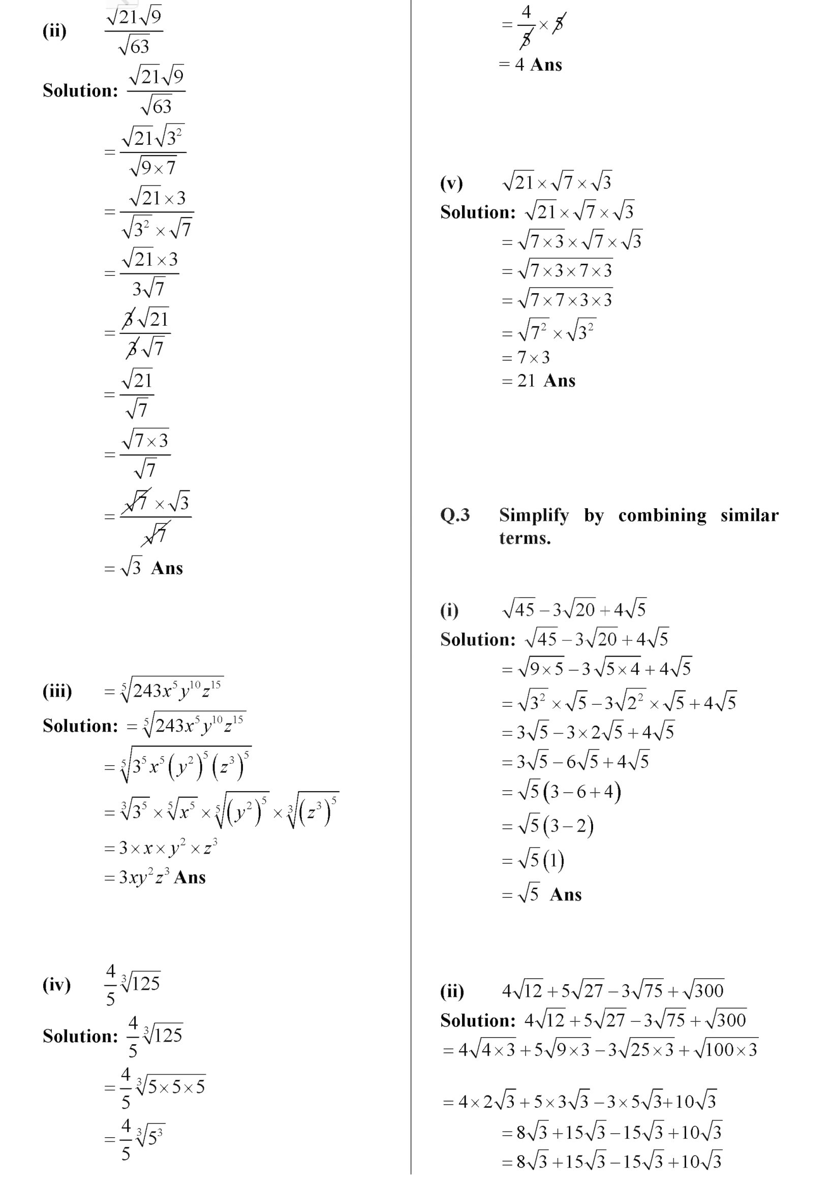 9th Class Notes Math Chapter Chapter 4: Algebraic Expressions and Algebraic Formulas   { Review Exercise 4.3 }