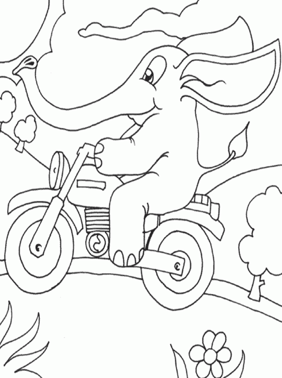 Download Kids Page: Elephant Coloring Pages | Printable Elephant Colouring Picture Worksheets