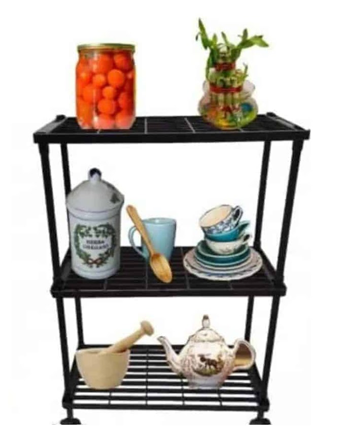 Black Kitchen Racks with Wheels