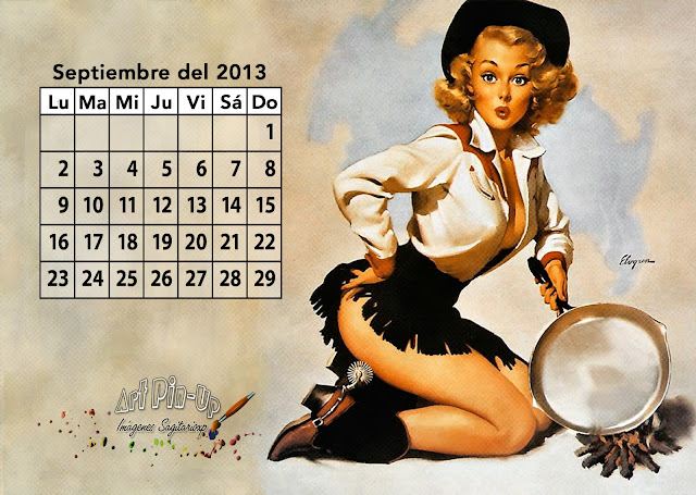  Calendario pin up 2013: Septiembre | Gil Elvgren 