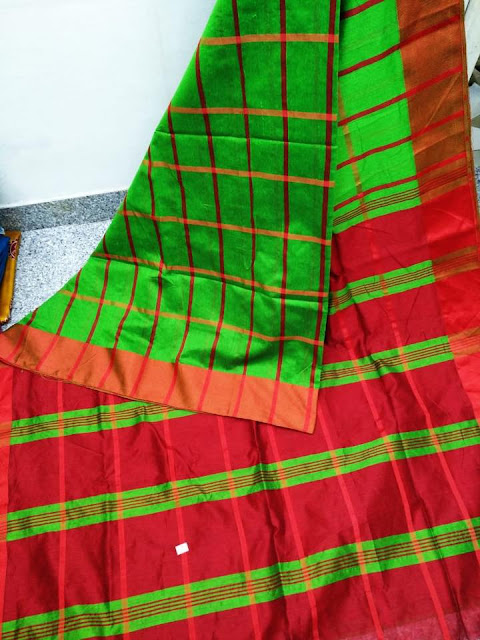 Cotton Silk Check Saree 