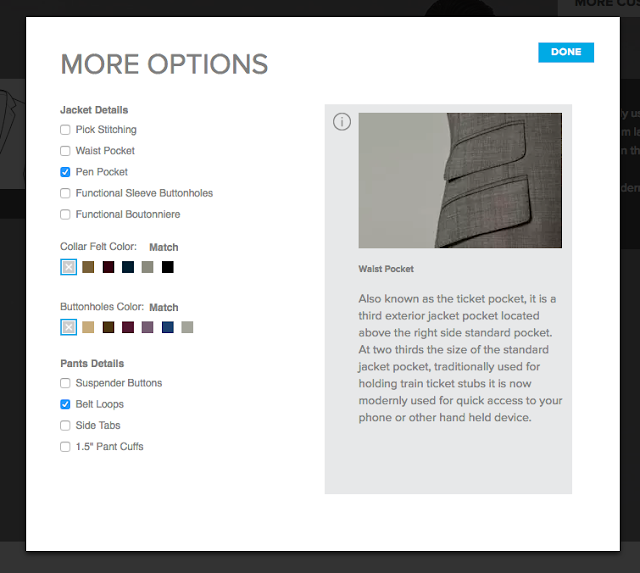 Indochino suit customization options