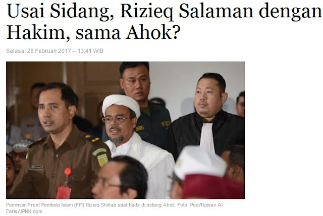 Habib Rizieq Enggan Salami Ahok Usai Sidang