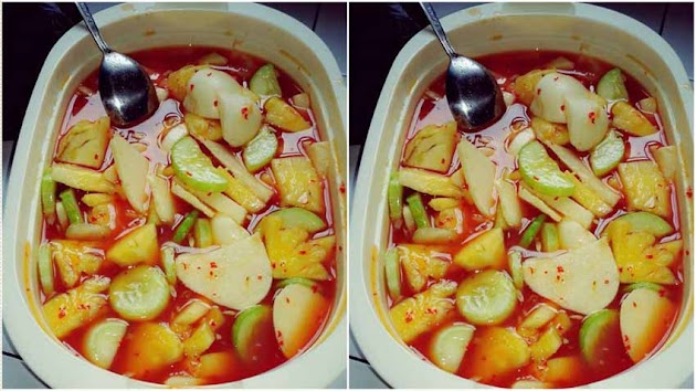 Resep Asinan Buah by Mamy Qisha Natama‎. Langsung Segarrrr dan Bikin Pusing Hilang Seketika