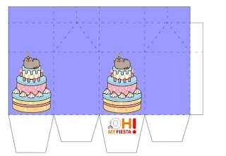 Fiesta de Pusheen: Cajas Tipo Cartón de Leche para imprimir Gratis. 