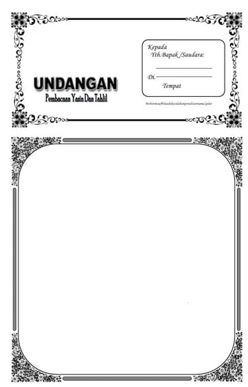 Frame undangan tahlilan dan yasinan