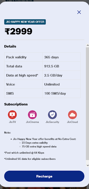 Jio Happy New Year Offer Plan 2023