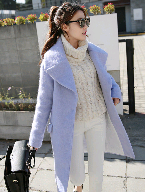 Wide Collar Single Button Coat