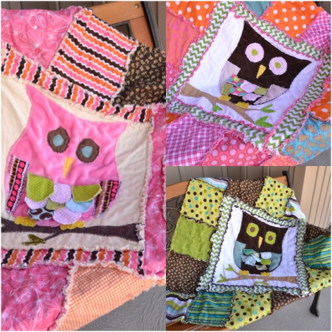 Owl applique rag quilt pattern by avisiontoremember