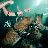 Gatos en concierto de rock