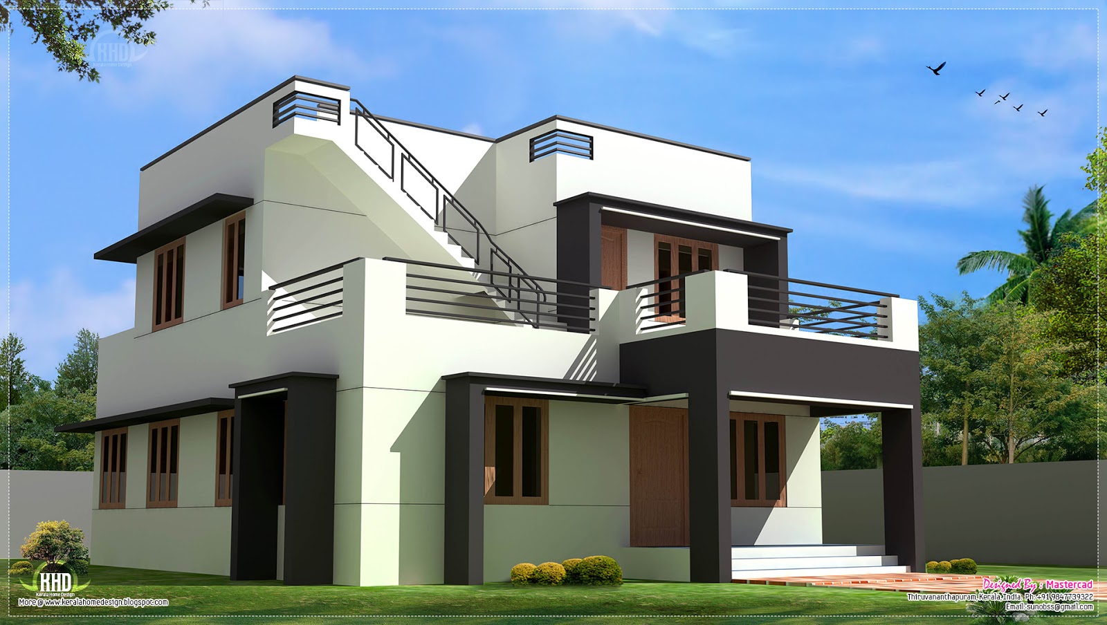 Modern house design in 1700 sq.feet