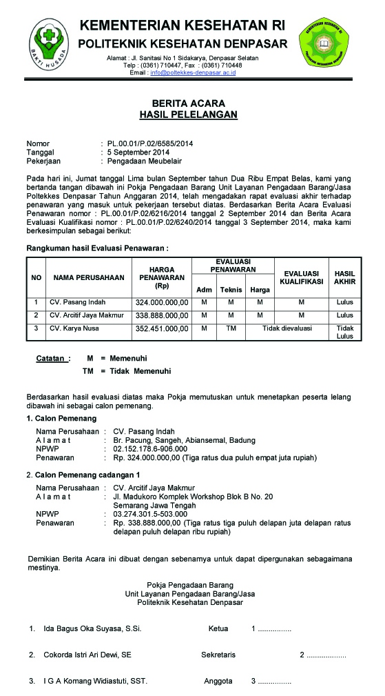 13 Contoh Berita Acara Versi Lengkap Dan Cara Membuatnya Pengadaan Eprocurement Surat Perjanjian Sewa Rumah Untuk Rumah Kost.