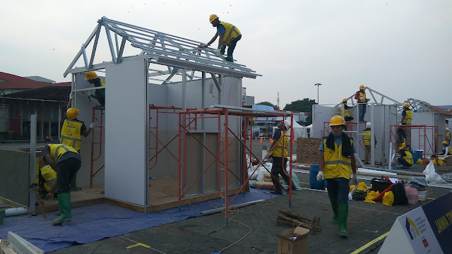 Pembangunan rumah menggunakan baja ringan lebih cepat, hemat, tapi kuat  Gambar diambil saat pameran kosntruksi di J JI Expo kemayoran, Jakarta. (dok. windhu)