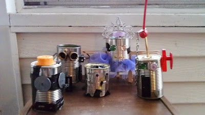 recycle craft for kids ; Robotic tin can