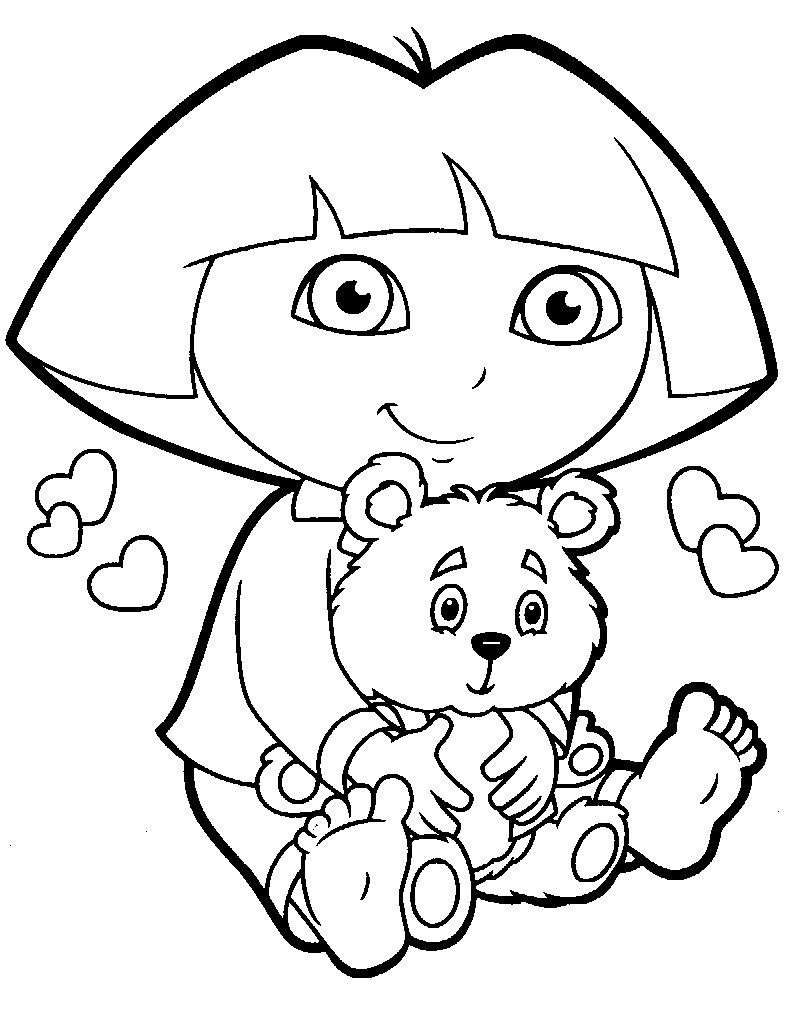 dora and doll coloring pages