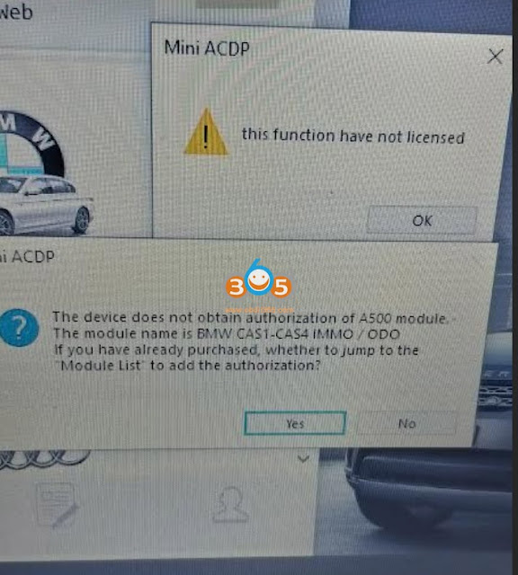 Yanhua ACDP BMW FRM Not Obtain Authorization A500 3