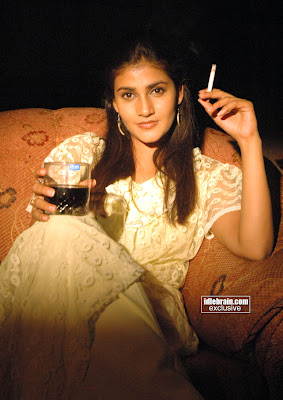 Indian Hot Actress Kausha Drinking And Smoking Photoshoot