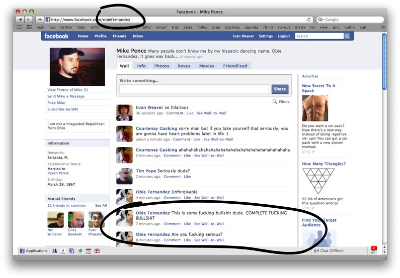 Examples of Facebook Vanity URL hijackings