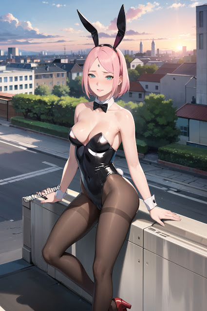 Sakura Haruno mặc trang phục thỏ bunny 15