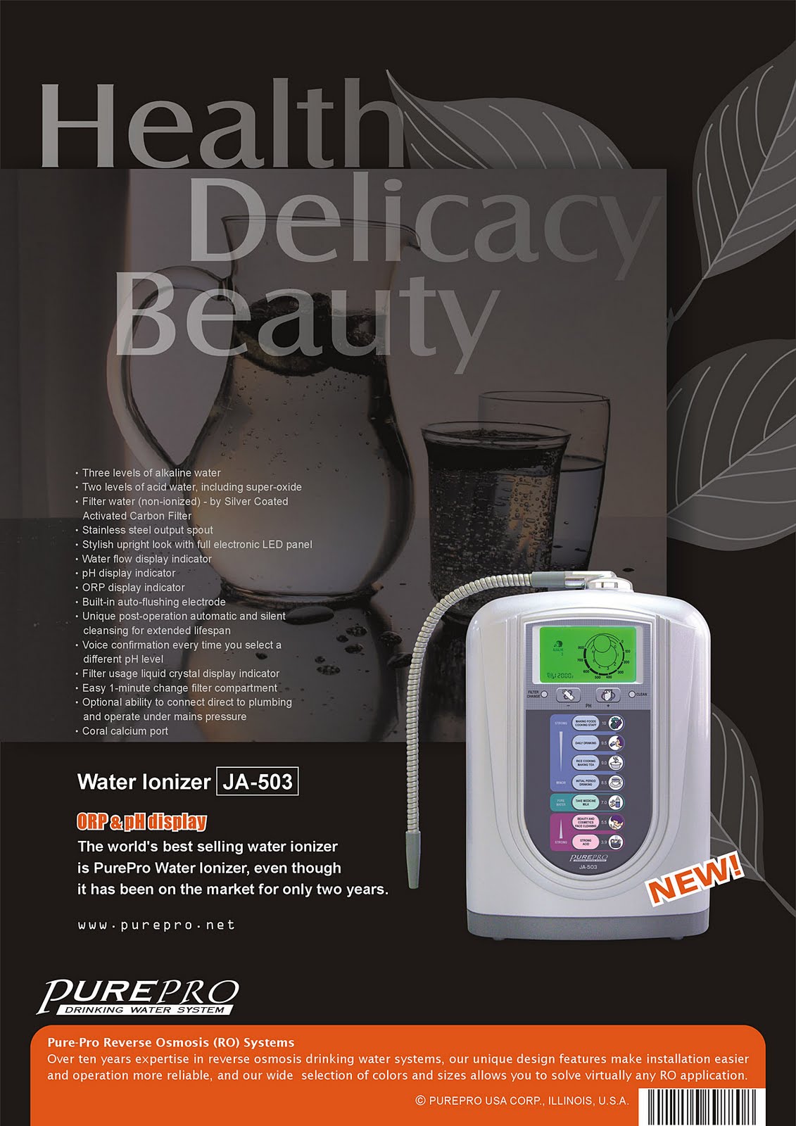 PurePro USA Water Ionizer JA-503