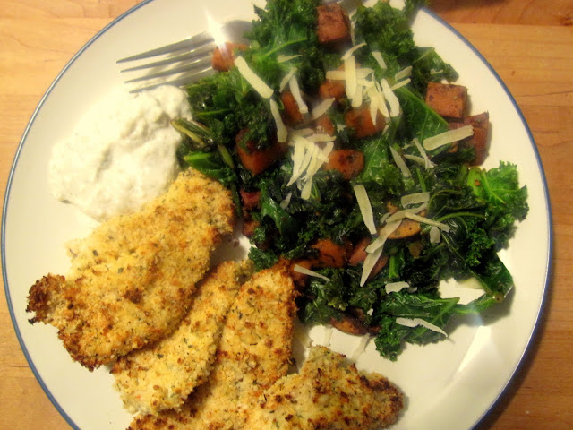 Crispy Herb Chicken with Vegetable Hash