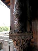 Exquisite pillars with carved teak wood