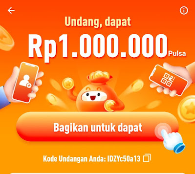 Kode Cuan Referral SHARE It Dapat Bonus Pulsa Hingga 1 Juta