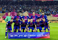 F. C. BARCELONA - Barcelona, España - Temporada 2017-18 - Ter Stegen, Umtiti, Ivan Rakitic, Busquets y Piqué; Messi, Semedo, Paco Alcácer, Iniesta, Luis Suárez y Jordi Alba. F. C. BARCELONA 2 (Paco Alcácer 2) SEVILLA F. C. 1 (Guido Pizarro). 04/11/2017. Campeonato de Liga de 1ª División, jornada 11. Barcelona, España, Nou Camp