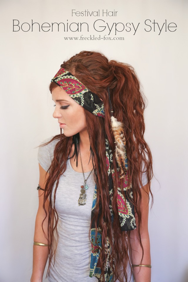 Image of Long layered hair with half-up, half-down style gypsy haircut