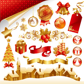 Ai Eps イラストレーター 洗練されたクリスマス素材 4種類 Beautiful Christmas Material Vector イラスト素材