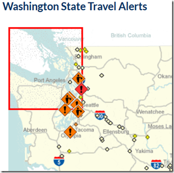 Washington State Travel Alert Map