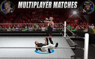 Screenshots of the WWE 2K for Android tablet, phone.