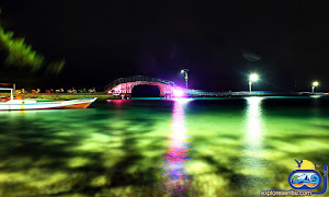 suasana malam di jembatan cinta pulau tidung