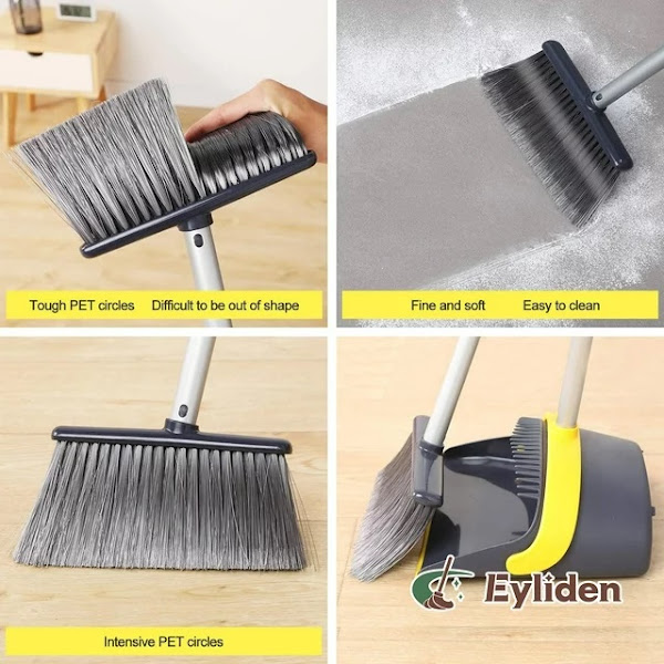 Light Weight 52-inch Broom w/Plastic Dust Pan Set