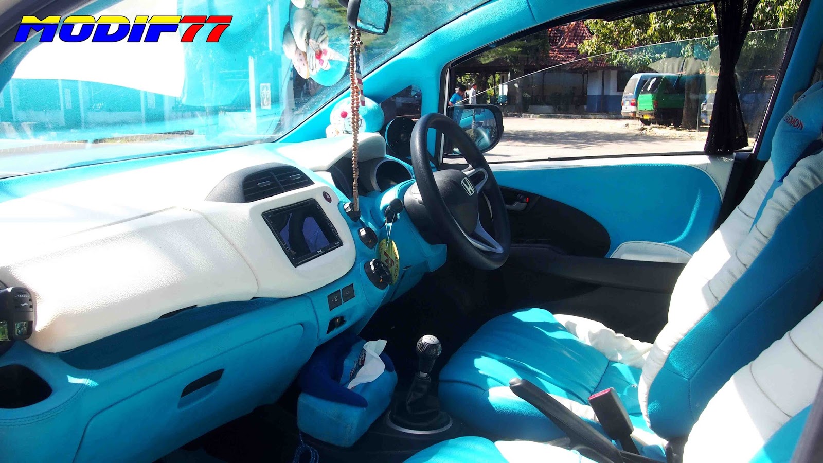 Honda Jazz White Doraemon Modifikasi Modif77 SMNP MODIF 77